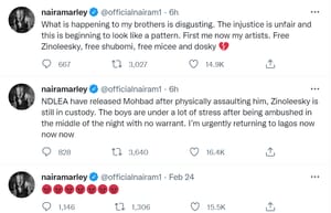 Naira Marley - My label's signees were ambushed and arrested without a warrant, this is beginning to look like a pattern, INFINITY LOADED Naira Marley - My label's signees were ambushed and arrested without a warrant, this is beginning to look like a pattern, Naira Marley – My label’s signees were ambushed and arrested without a warrant, this is beginning to look like a pattern, INFINITY LOADED