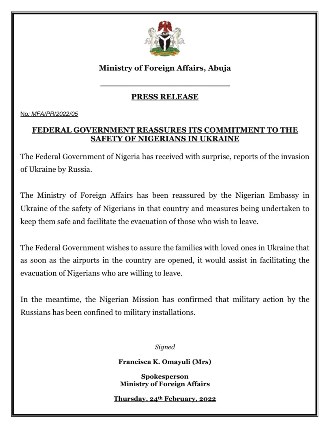 Federal Government of Nigeria arranges special flights to evacuate Nigerians from Ukraine, Federal Government of Nigeria arranges special flights to evacuate Nigerians from Ukraine, INFINITY LOADED
