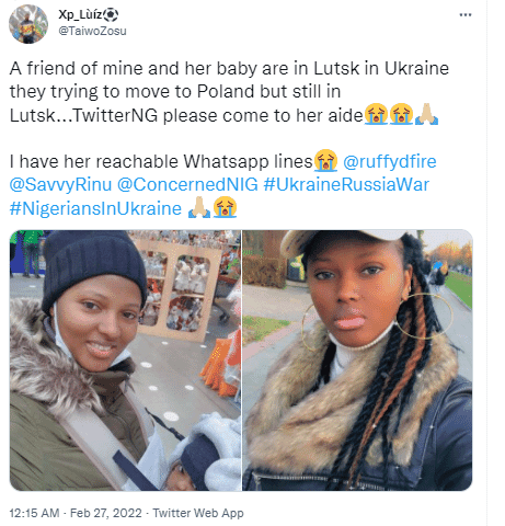 Russia vs. Ukraine crisis: Man cries out for help for his female friend and her little baby stranded in Lutsk-Ukraine, Russia vs. Ukraine crisis: Man cries out for help for his female friend and her little baby stranded in Lutsk-Ukraine, INFINITY LOADED