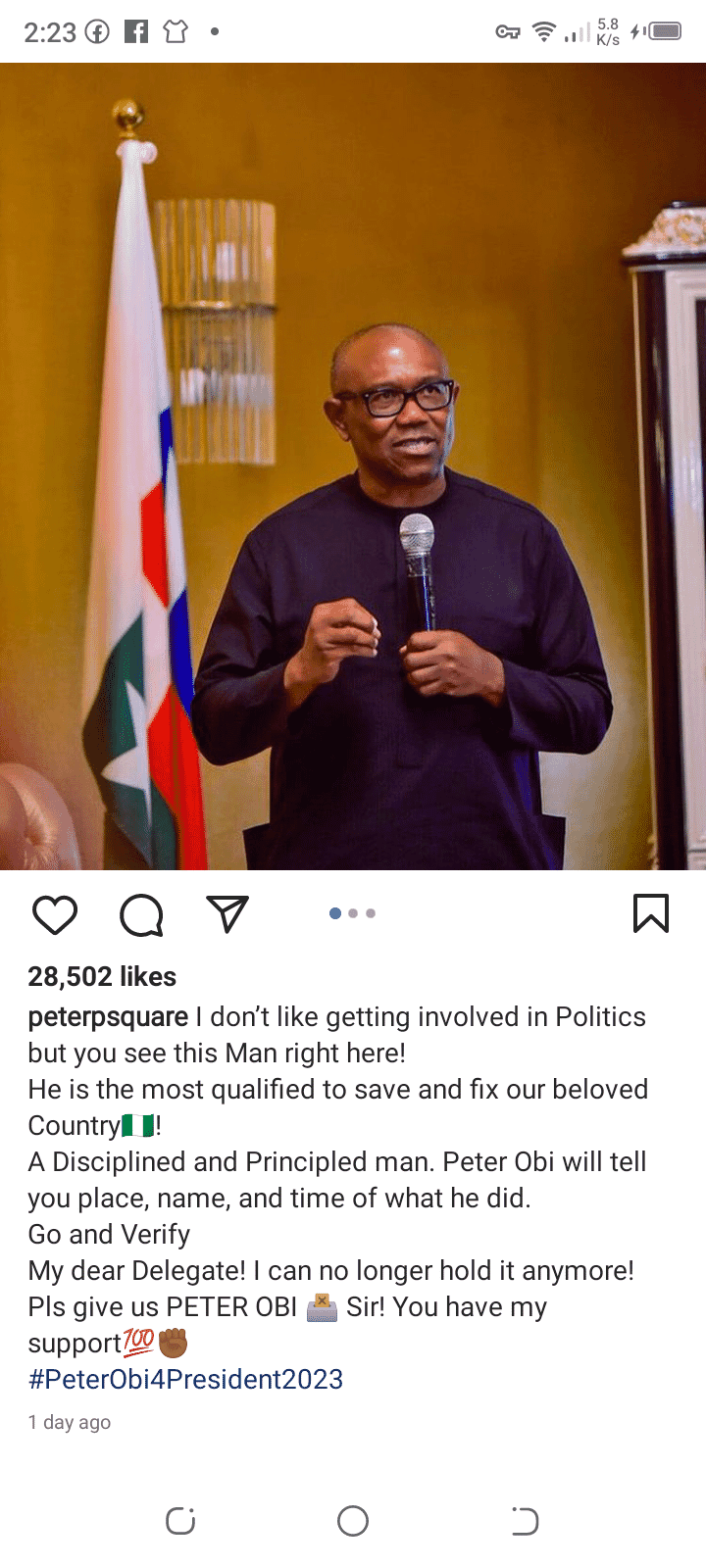 PETER OKOYE ENDORSES PETER OBI FOR PRESIDENT 2023, PETER OKOYE ENDORSES PETER OBI FOR PRESIDENT 2023, INFINITY LOADED