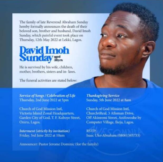 FAMILY RELEASES FUNERAL ARRANGEMENTS FOR THE SOUND ENGINEER LYNCHED AND BURNT TO DEATH IN LEKKI, FAMILY RELEASES FUNERAL ARRANGEMENTS FOR THE  SOUND ENGINEER LYNCHED AND BURNT TO DEATH IN LEKKI, INFINITY LOADED