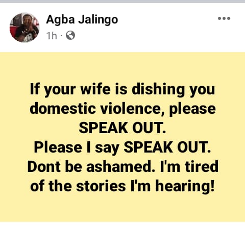 Journalist Agba Jalingo decries gender-based violence against men, says: Many of his male friends are suffering in silence because of violence from their wives" -, Journalist Agba Jalingo decries gender-based violence against men, says: Many of his male friends are suffering in silence because of violence from their wives” –, INFINITY LOADED