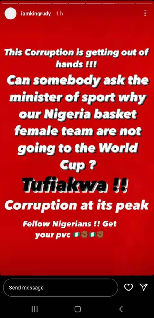 This corruption is getting out of hand - Rude Boy calls out Minister of Sports after Nigerian female basketball team was kicked out of world cup, This corruption is getting out of hand – Rude Boy calls out Minister of Sports after Nigerian female basketball team was kicked out of world cup, INFINITY LOADED