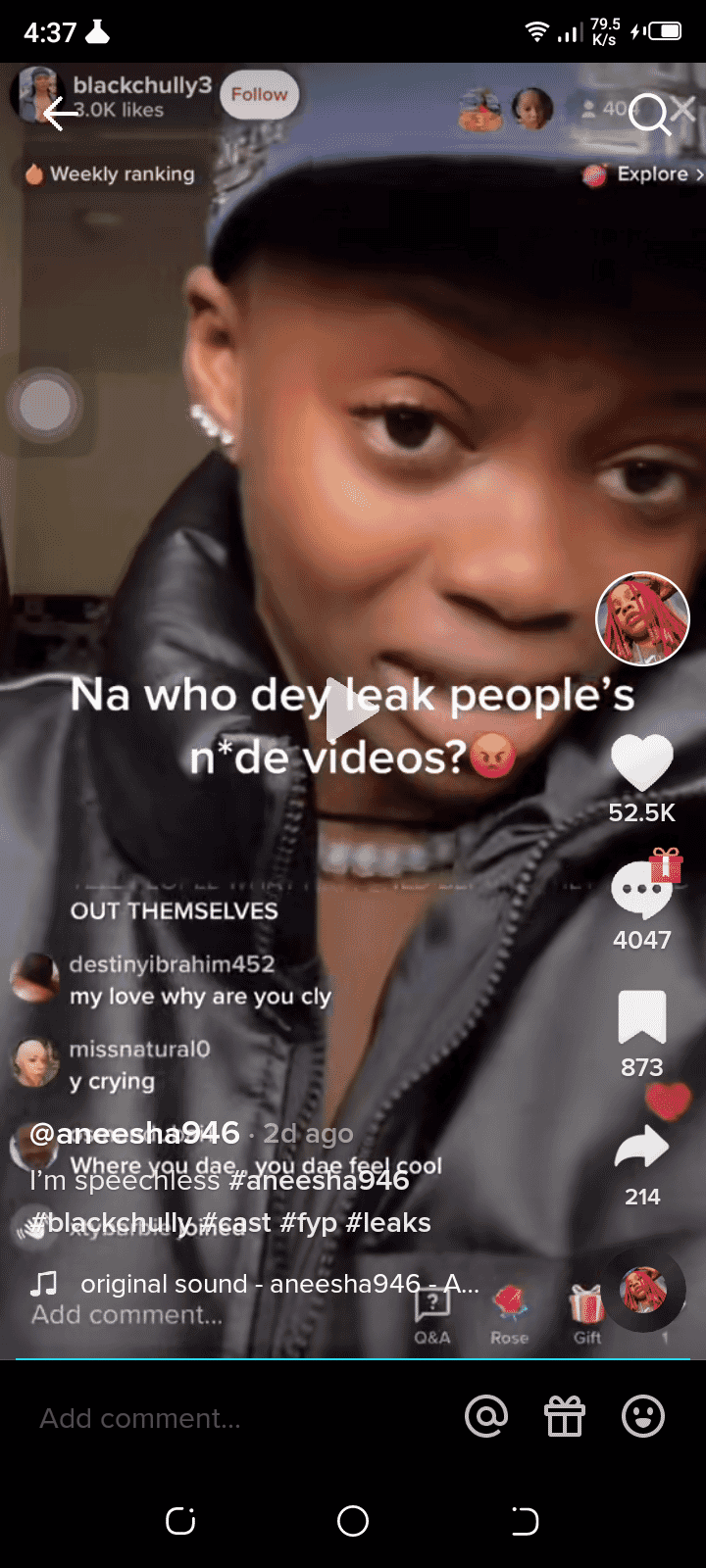 Popular Nigerian TikToker "Black Chully" shades tears over dozens of her nude videos leaked online (video), Popular Nigerian TikToker “Black Chully” shades tears over dozens of her nude videos leaked online (video), INFINITY LOADED