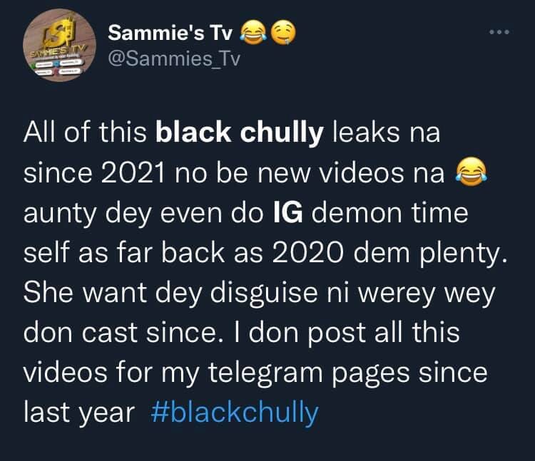 Breaking news: Nigerian TikTok star "Black Chully" called out for allegedly 'lying about not knowing how her sex tape got leaked; she has been 'hosting live videos' of her sex content on Instagram since 2020, Breaking news: Nigerian TikTok star “Black Chully” called out for allegedly ‘lying about not knowing how her s*x tape got leaked; she has been ‘hosting live videos’ of her s*x content on Instagram since 2020, INFINITY LOADED