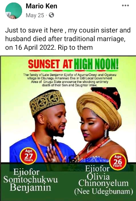 Breaking news: Nigerian couple die in motor accident one month after wedding, Breaking news: Nigerian couple die in motor accident one month after wedding, INFINITY LOADED