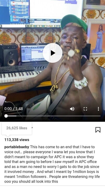 Portable Deny APC And One Million Boys As Police Order Investigation, Portable Deny APC And One Million Boys As Police Order Investigation, INFINITY LOADED