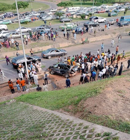 Cab driver killed and two others seriously injured after vehicle skidded off bridge in Abuja, Cab driver killed and two others seriously injured after vehicle skidded off bridge in Abuja, INFINITY LOADED