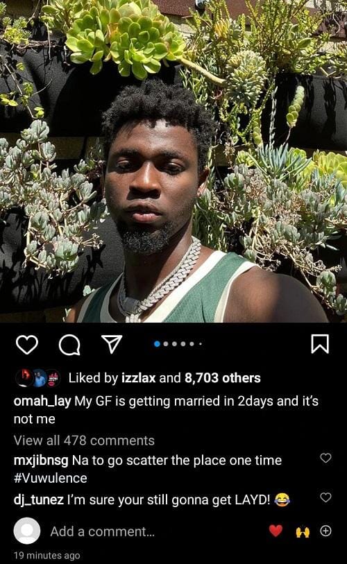 Omah Lay:- My Girlfriend Is Getting Married In 2 Days And It Is Not Me, Omah Lay:- My Girlfriend Is Getting Married In 2 Days And It Is Not Me, INFINITY LOADED