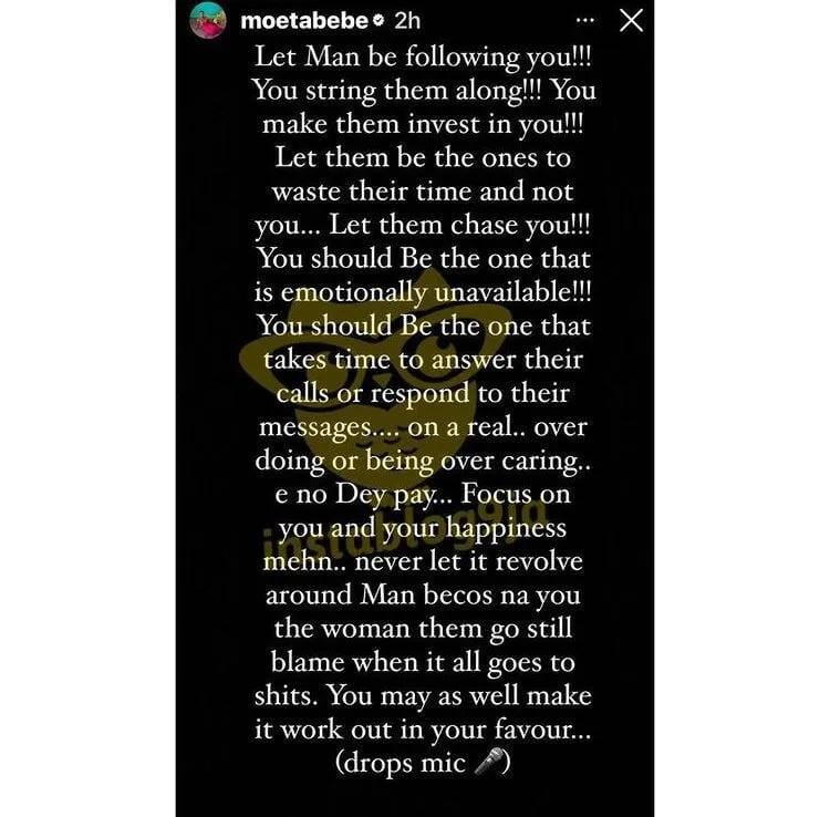 Don&rsquo;t Let Your Happiness Revolve Around A Man &ndash; Moet Abebe tells Ladies On How To Play Men, Don&rsquo;t Let Your Happiness Revolve Around A Man &ndash; Moet Abebe tells Ladies On How To Play Men, INFINITY LOADED