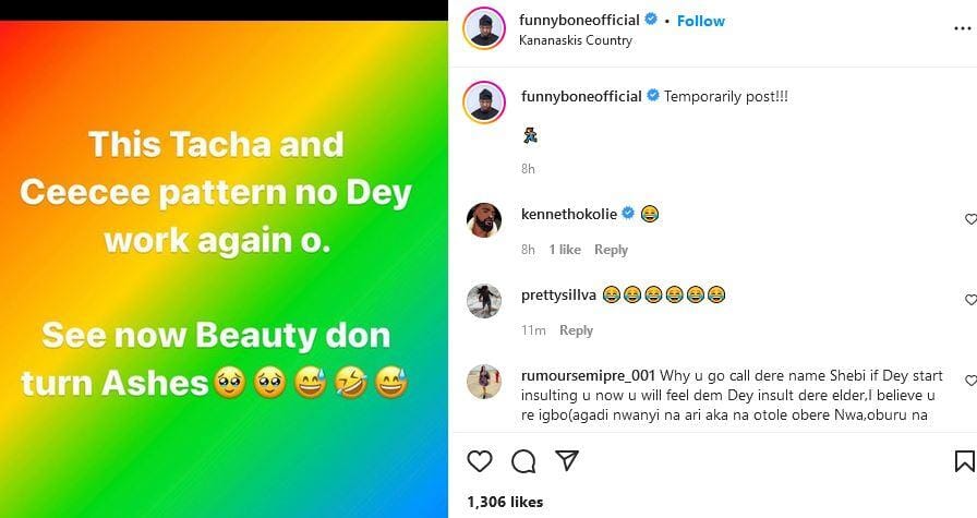 Funnybone Drags Tacha, Cee-C Into Beauty&rsquo;s Disqualification Saga, Funnybone Drags Tacha, Cee-C Into Beauty&rsquo;s Disqualification Saga, INFINITY LOADED