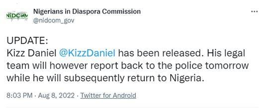Kizz Daniel Released From Tanzanian Police Custody, Kizz Daniel Released From Tanzanian Police Custody, INFINITY LOADED