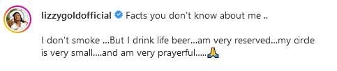 I'm A Very Prayerful Person, I Drink But Don’t Smoke – Says Nollywood Actress Lizzy Gold, INFINITY LOADED I'm A Very Prayerful Person, I Drink But Don’t Smoke – Says Nollywood Actress Lizzy Gold, I’m A Very Prayerful Person, I Drink But Don’t Smoke – Says Nollywood Actress Lizzy Gold, INFINITY LOADED